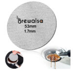 Brewalsa 53mm Reusable Espresso Puck Screen Fits 54mm Breville & Delonghi Portafilters