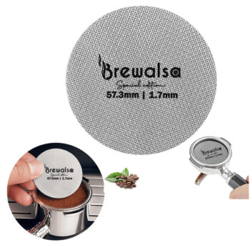 Brewalsa 57.3mm Stainless Steel Puck Screen 150um Mesh, 1.7mm for Lelit Anita Espresso Machines