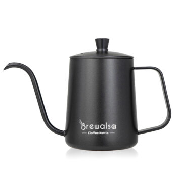 Brewalsa Pour Over Coffee Kettle Gooseneck - 600ml Home Brewing Black color