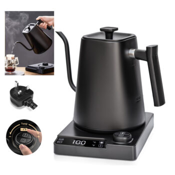 Brewalsa Electric Coffee Kettle with Temperature Control 1L Precision Gooseneck Kettle