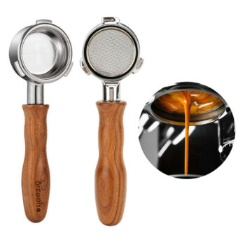 Brewalsa 54mm Bottomless Portafilter for Breville Natural Wood Handle