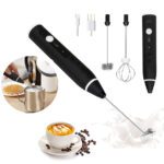 Milk Frother 3-in-1 Head with USB Cable Adjustable 3 Speeds, Frother Wand, Egg Beater,Balloon Whisking Head