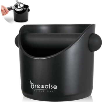 Brewalsa ABS Espresso Knock Box with Removable Bar, Non-Slip Base for Coffee Grounds